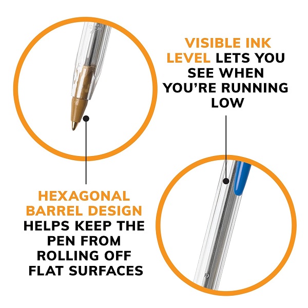BIC Cristal Xtra Smooth Ballpoint Pen, Medium Point (1.0mm), Blue, 10-Count - Image 6