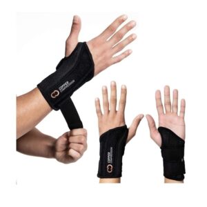 Copper Compression Wrist Brace - Guaranteed Highest Copper Content Support for Wrists, Carpal Tunnel, Arthritis, Tendonitis. Night Day Wrist Splint for Men Women Fit Right Left Hand (Left Hand L-XL)