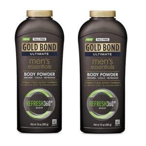 Gold Bond Ultimate Men's Essentials Body Powder, 10 oz, Pack of 2