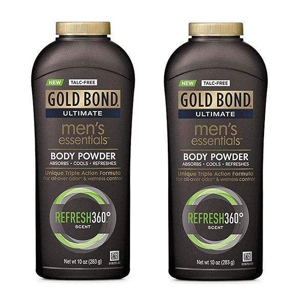 Gold Bond Ultimate Men's Essentials Body Powder, 10 oz, Pack of 2
