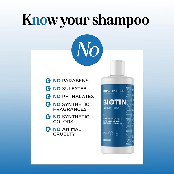 Maple Holistics Honeydew Maple Holistic Unisex Biotin Shampoo with B-Complex Formula for Hair Loss Removes (8 oz) - Image 2