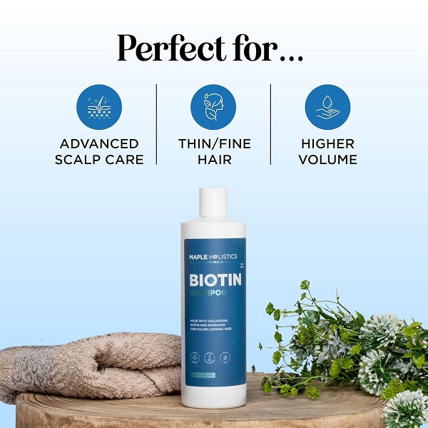 Maple Holistics Honeydew Maple Holistic Unisex Biotin Shampoo with B-Complex Formula for Hair Loss Removes (8 oz) - Image 5