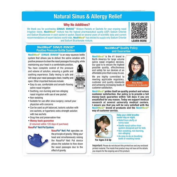 Neilmed s Sinus Rinse, Pediatric, Complete Saline Nasal Rinse Kit - Image 3