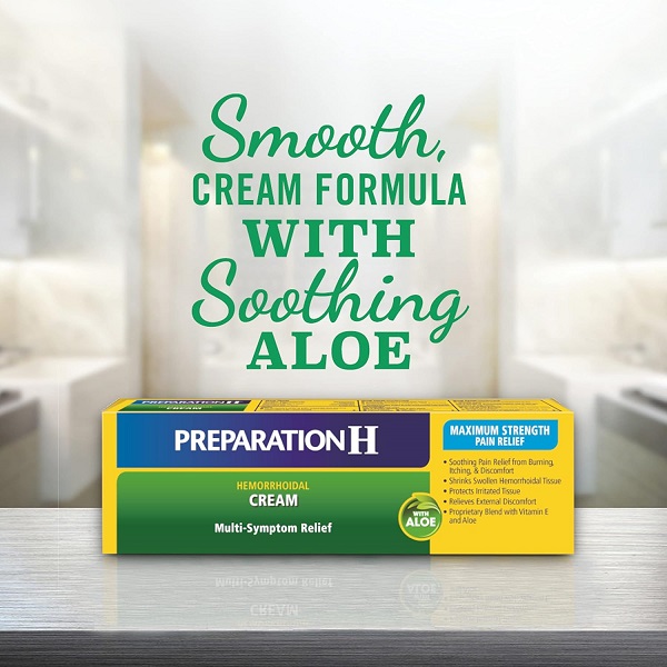 PREPARATION H Hemorrhoid Symptom Treatment Cream (0.9 Ounce Tube), Maximum Strength Multi-Symptom Pain Relief with Aloe - Image 2