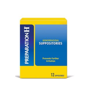 Preparation H Hemorrhoidal Suppositories 12 count internal hemorrhoid relief treatment for irritation swelling and discomfort