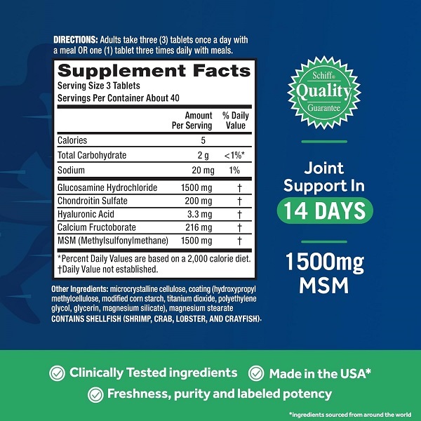 Schiff Move Free Joint Health, Glucosamine Chondroitin Plus MSM, 120 Coated Tablets - Image 3