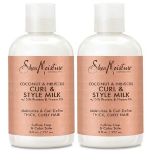 Shea Moisture Coconut & Hibiscus Curl & Style Milk 8 Ounce (235ml) (2 Pack)