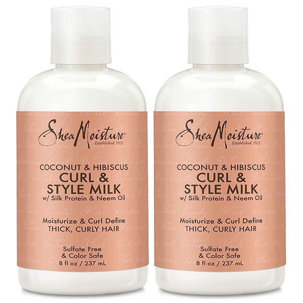 Shea Moisture Coconut & Hibiscus Curl & Style Milk 8 Ounce (235ml) (2 Pack)