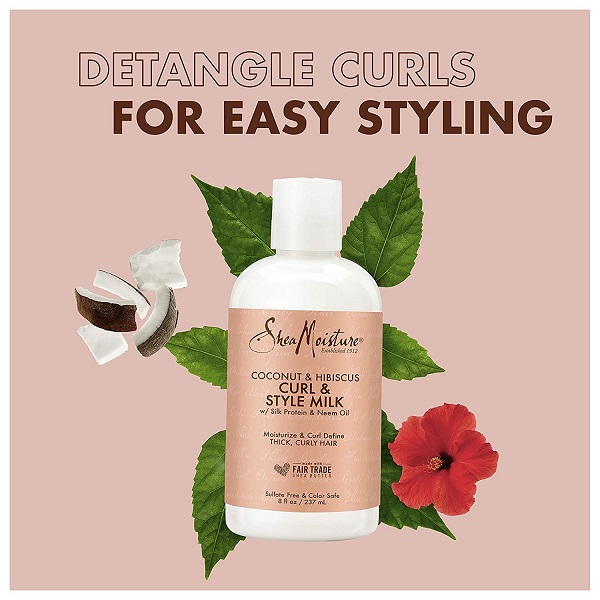 Shea Moisture Coconut & Hibiscus Curl & Style Milk 8 Ounce (235ml) (2 Pack) - Image 3