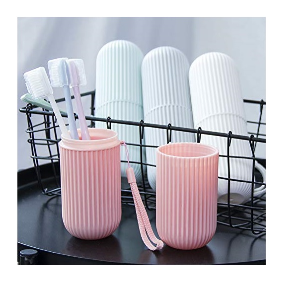 Travel Toothbrush Holder Case Set Kids Women Men Portable Toothbrush Case Travel Container Toothbrush Holders With Picking Sling Gargle Cup Toothbrush Protector Storage Traveling Camping Business Trip - Image 2