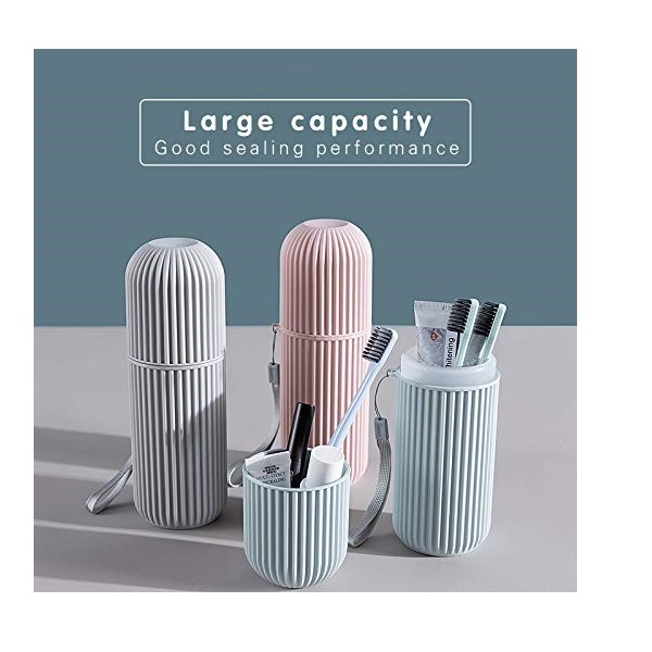 Travel Toothbrush Holder Case Set Kids Women Men Portable Toothbrush Case Travel Container Toothbrush Holders With Picking Sling Gargle Cup Toothbrush Protector Storage Traveling Camping Business Trip - Image 5