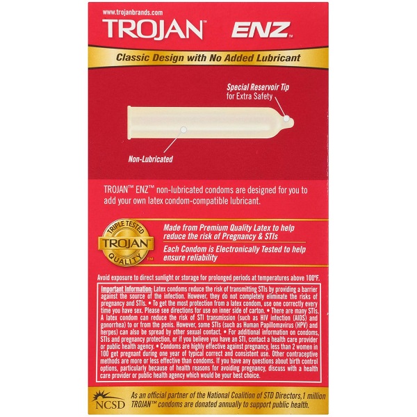 Trojan ENZ Non-Lubricated Condoms, 12 Count - Image 2