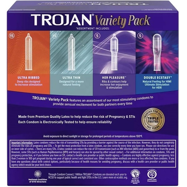 Trojan Pleasure Pack Premium Lubricated Latex Condoms, 40 Count (Fire & Ice) - Image 3