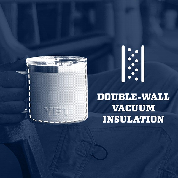YETI Rambler 14 oz Stainless Steel Vacuum Insulated Mug with Lid, Navy - Image 3