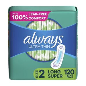 Always Ultra Thin Size 2 super absorbent feminine pads pack