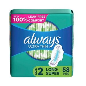 Always Ultra Thin Super Pads with Wings 58 count