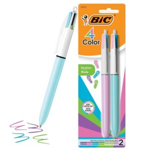 BIC 4-Color Fashion Medium Point Ball Pens pack of 2
