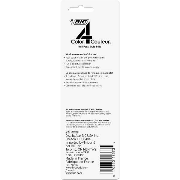 BIC 4-Color Fashion Colors for Medium Point Ball Pen - Pack of 2 - Image 3