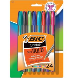BIC Cristal Xtra Bold Fashion Ballpoint Pen (1.6 mm), 24-Count