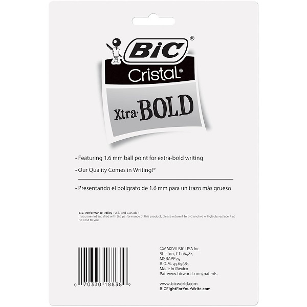 BIC Cristal Xtra Bold Fashion Ballpoint Pen (1.6 mm), 24-Count - Image 2