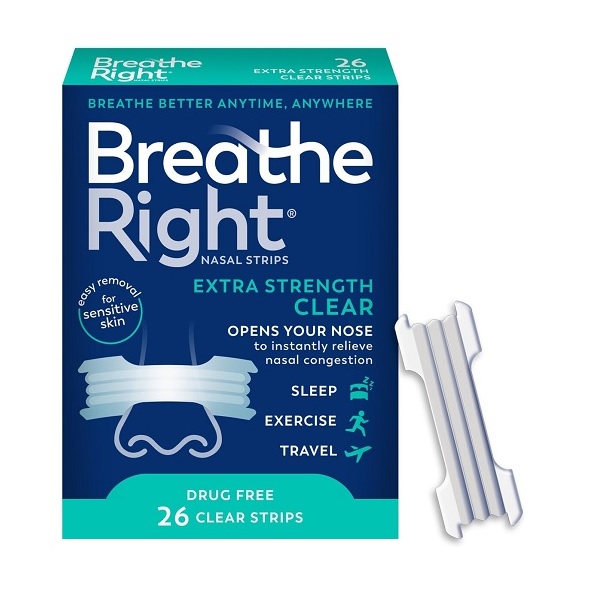Breathe Right Extra Clear nasal strips pack of 26
