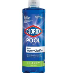 Front view of the Clorox Pool&Spa Super Water Clarifier 1-quart bottle.