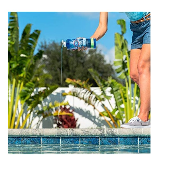 Using Clorox clarifier to easily treat and maintain pool water clarity.
