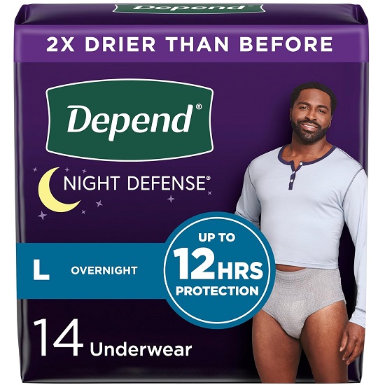 Depend Night Defense disposable underwear for men