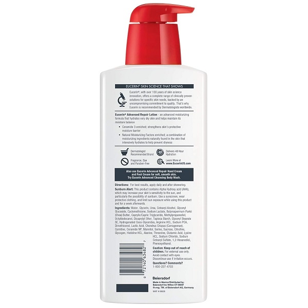 Eucerin Smoothing Repair Dry Skin Lotion 16.9 Ounce Bottle - Image 3