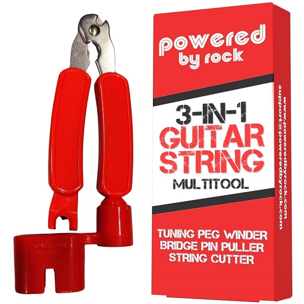 Acoustic and electric guitar string changing tool