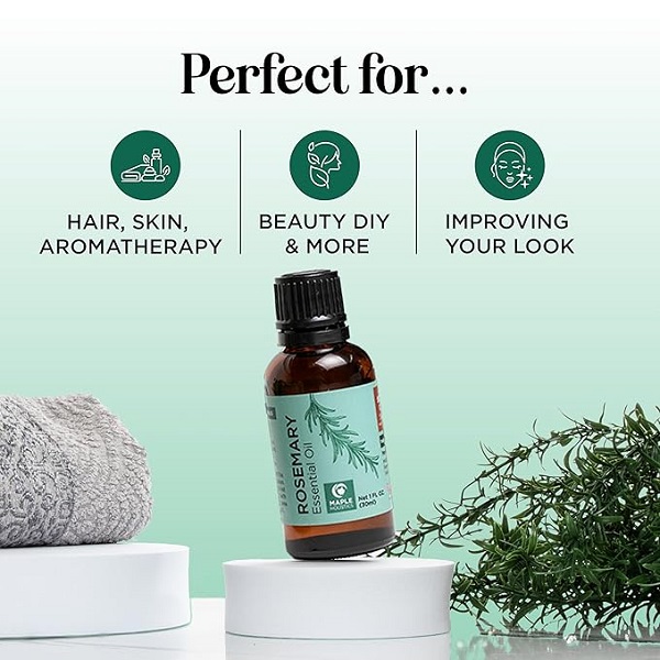 Maple Holistics Anti Aging Antioxidant Natural Skin Care Pure Rosemary Essential Oil Ancient Beauty Elixir - Image 5