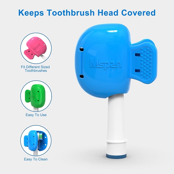 Mspan Toothbrush Cover Cap Case Brush Head Protector Pods Plastic Travel Tooth Brushing Clip for Manual & Electric Toothbrush - 6 Packs - Image 3