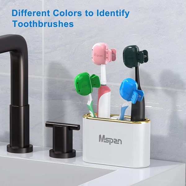 Mspan Toothbrush Cover Cap Case Brush Head Protector Pods Plastic Travel Tooth Brushing Clip for Manual & Electric Toothbrush - 6 Packs - Image 6