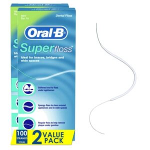 Oral-B Super Floss pre-cut strands twin pack mint 50 count