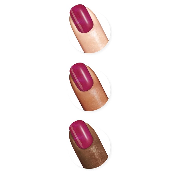 Sally Hansen Mad Women shade displayed on manicured nails