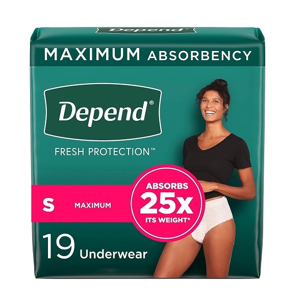 Depend Fit-Flex Incontinence Underwear for Women, Small size