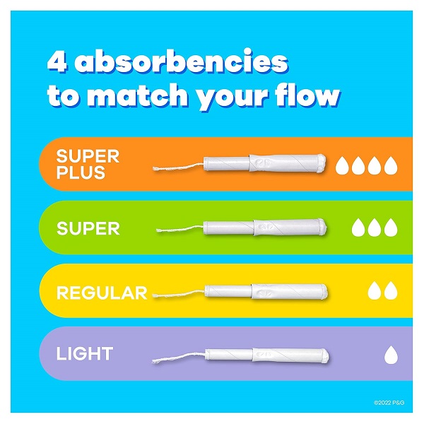 Tampax Cardboard Applicator, Super Plus Absorbency Tampons 40 Count - Image 2