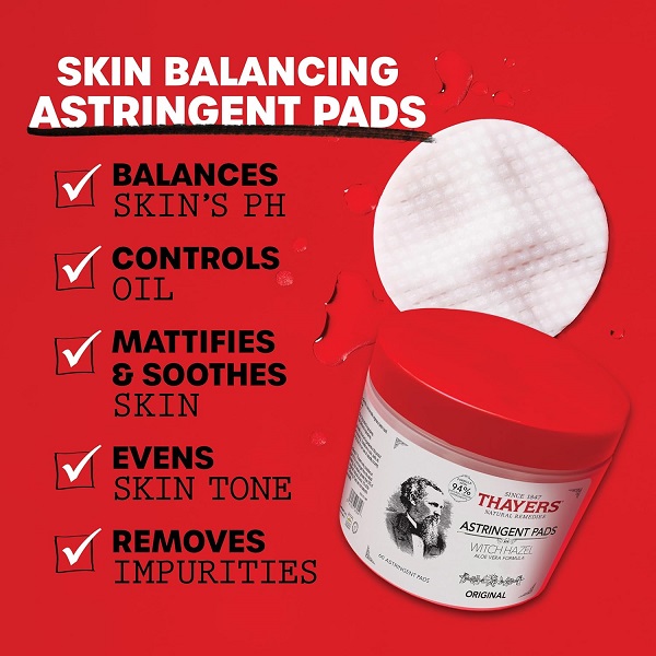 Thayer's Thayers Witch Hazel With Aloe Vera - 60 Pads - Image 2