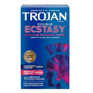 Trojan Double Ecstasy Lubricated Condoms - 10 Count