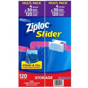 Ziploc Gallon Slider Bags pack of 120 for versatile food and item storage
