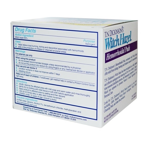 Dickinson'S Witch Hazel Hemorrhoidal Pads, 100 Ct By Dickinson Brands - Image 2