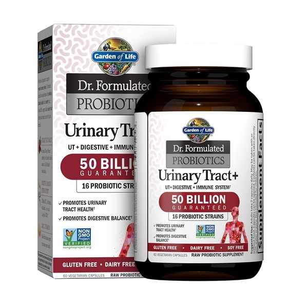 Garden of Life Probiotic and Urinary Tract Health Dr. Formulated Urinary Tract+ for Digestive and Urinary Tract Support, 60 Capsules