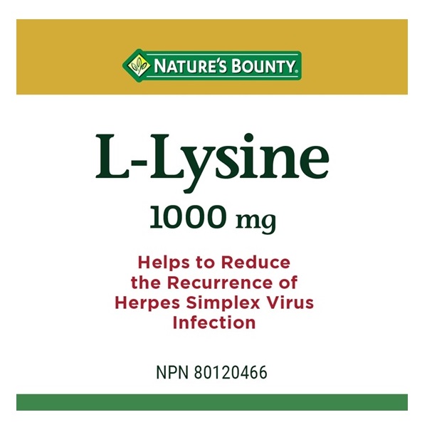Nature's Bounty L-Lysine Tablets, 60 Count - Image 2