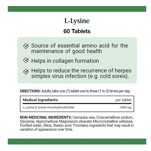 Nature's Bounty L-Lysine Tablets, 60 Count - Image 4