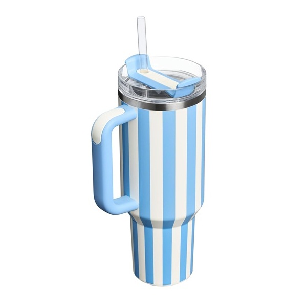 Stanley Quencher H2.0 Tumbler with Handle and Straw 40 oz | Flowstate 3-Position Lid | Cup Holder Compatible for Travel | Insulated Stainless Steel Cup | BPA-Free | Cornflower Cabana Gloss - Image 3