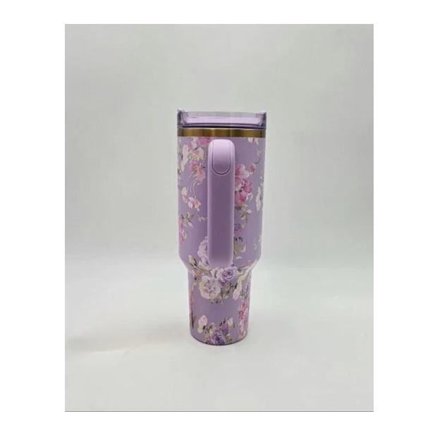 Stanley x Love Shack Fancy 40oz Quencher | Happy Thoughts Rosa Beaux Purple Tumbler | Limited Edition Stanley Cup | Gift for Her | NEW - Image 6