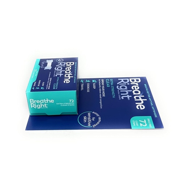 Breathe Right Nasal Strips, Extra Clear For Sensitive Skin, 72 Clear Strips - Image 7